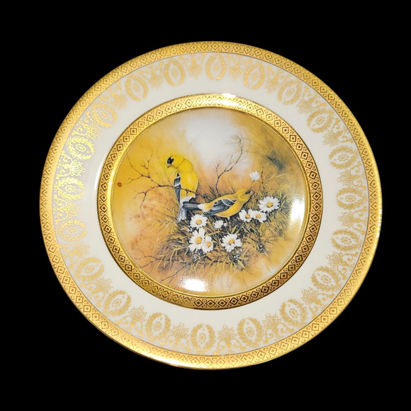 Patti Canaris “Goldfinches” Songbird Series Plate 1982 Limoges France 6.5” - Picture 1 of 3